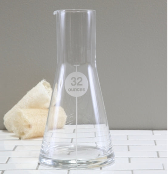 32oz glass vase/carafe. Shaped like a science beaker