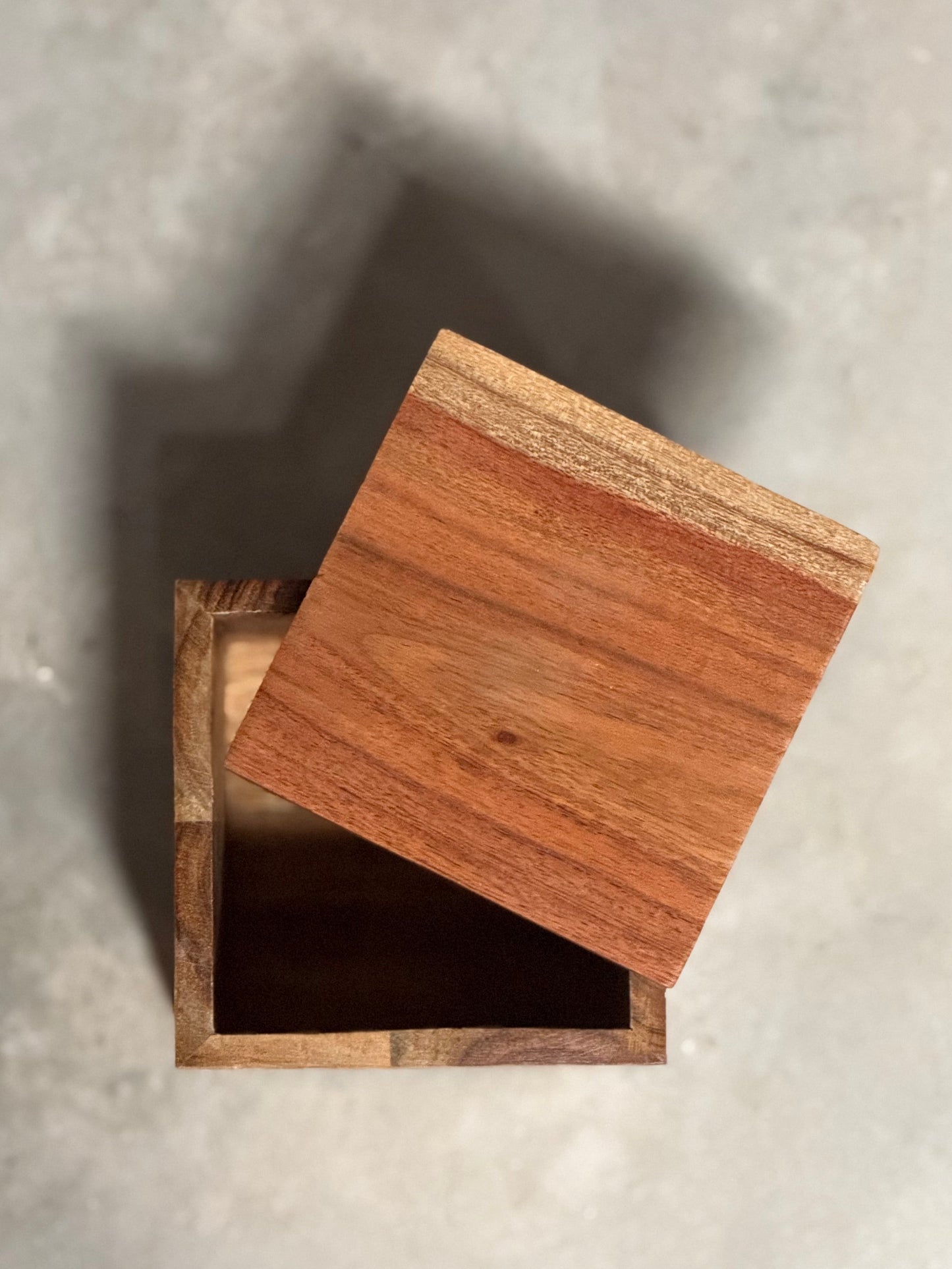Wooden box with lid