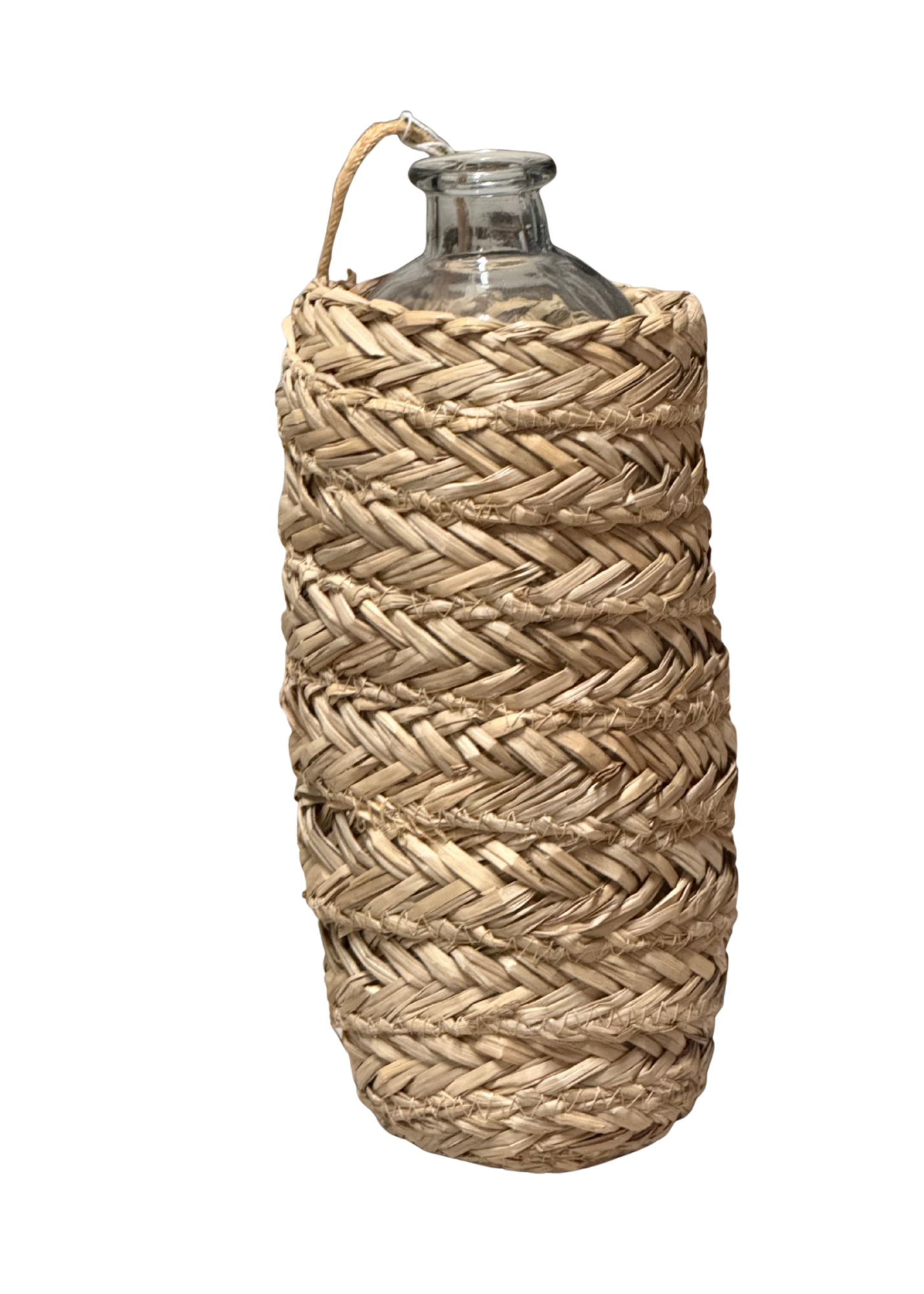 Hanging Seagrass Wrapped Bottle