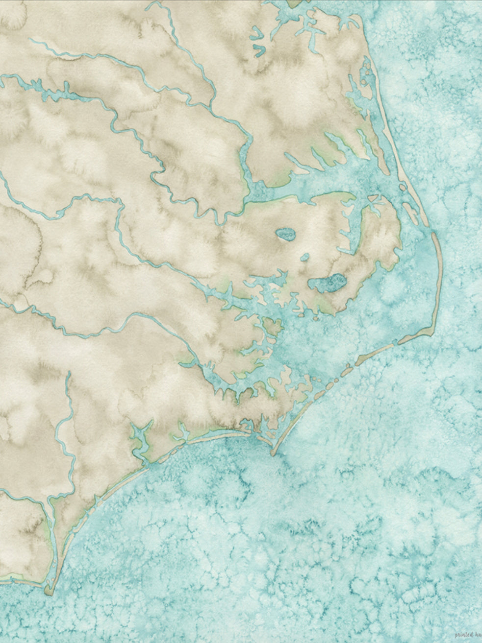 Coastal Water Color Map - North Carolina Coast