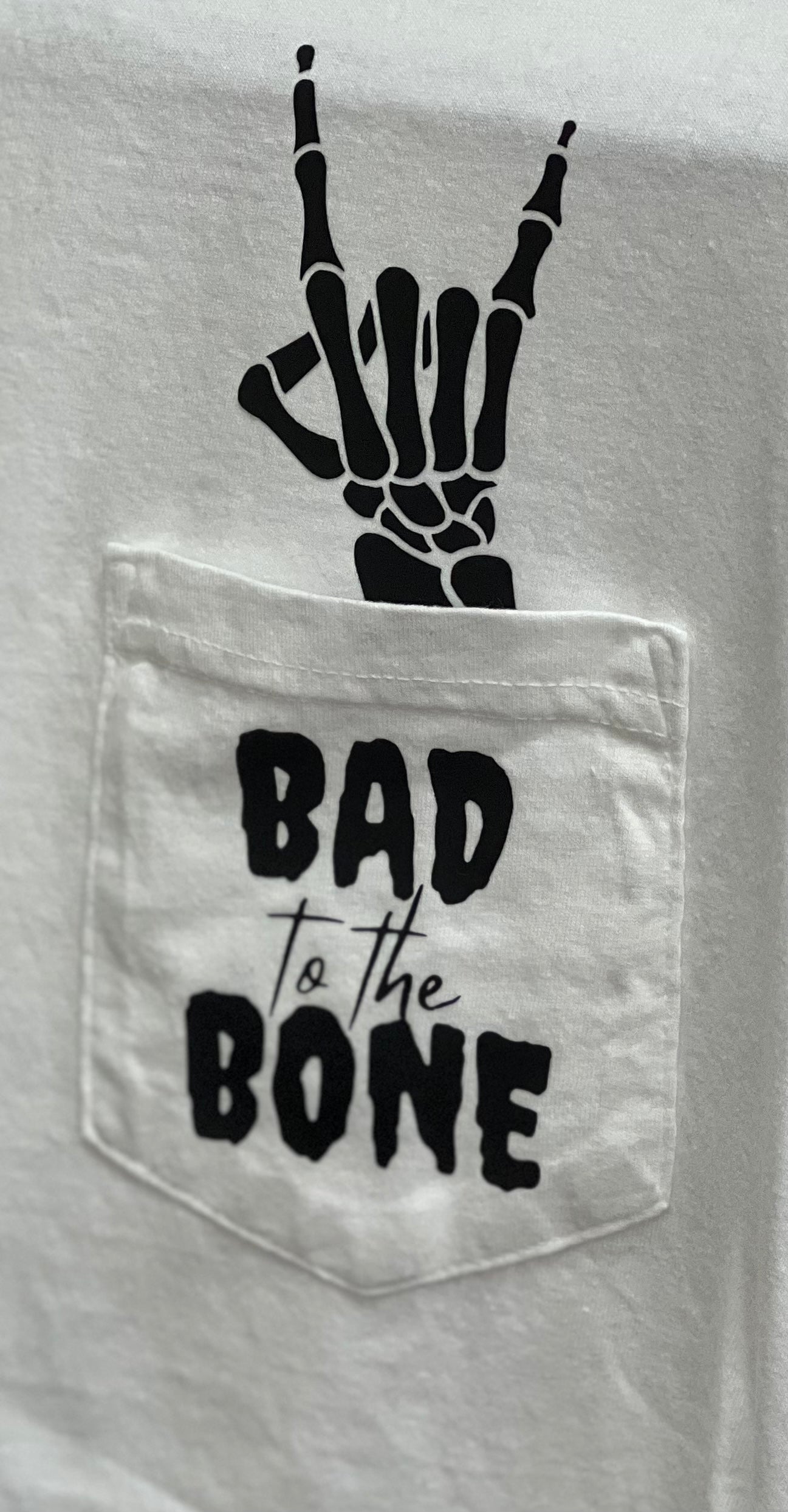 “Bad to the Bone” Pocket Tee