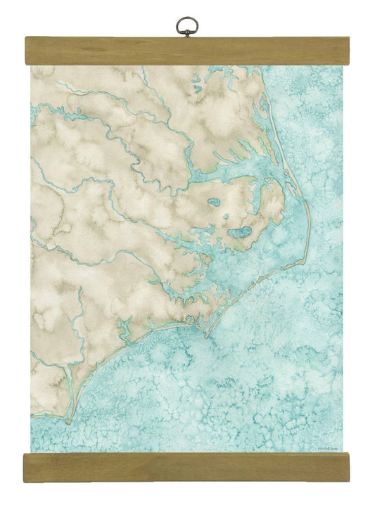 Coastal Water Color Map - North Carolina Coast