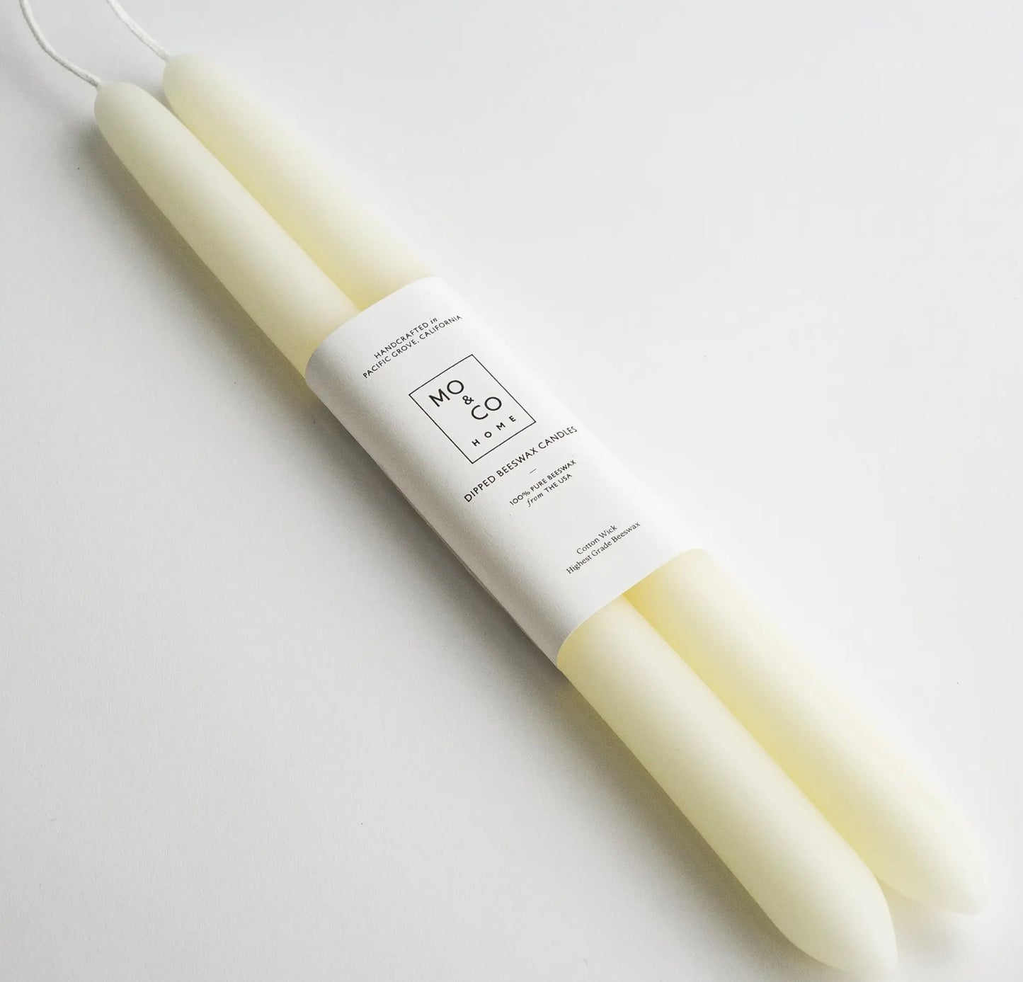 MO & CO 10” Taper Candles - Natural White