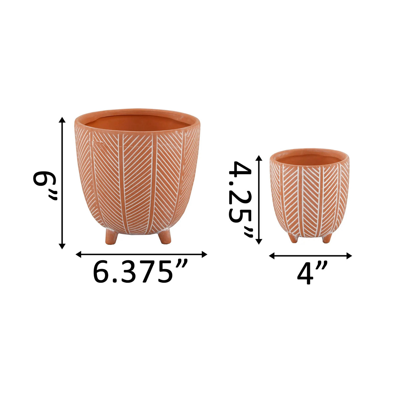 Chevron Ceramic Footed Pot