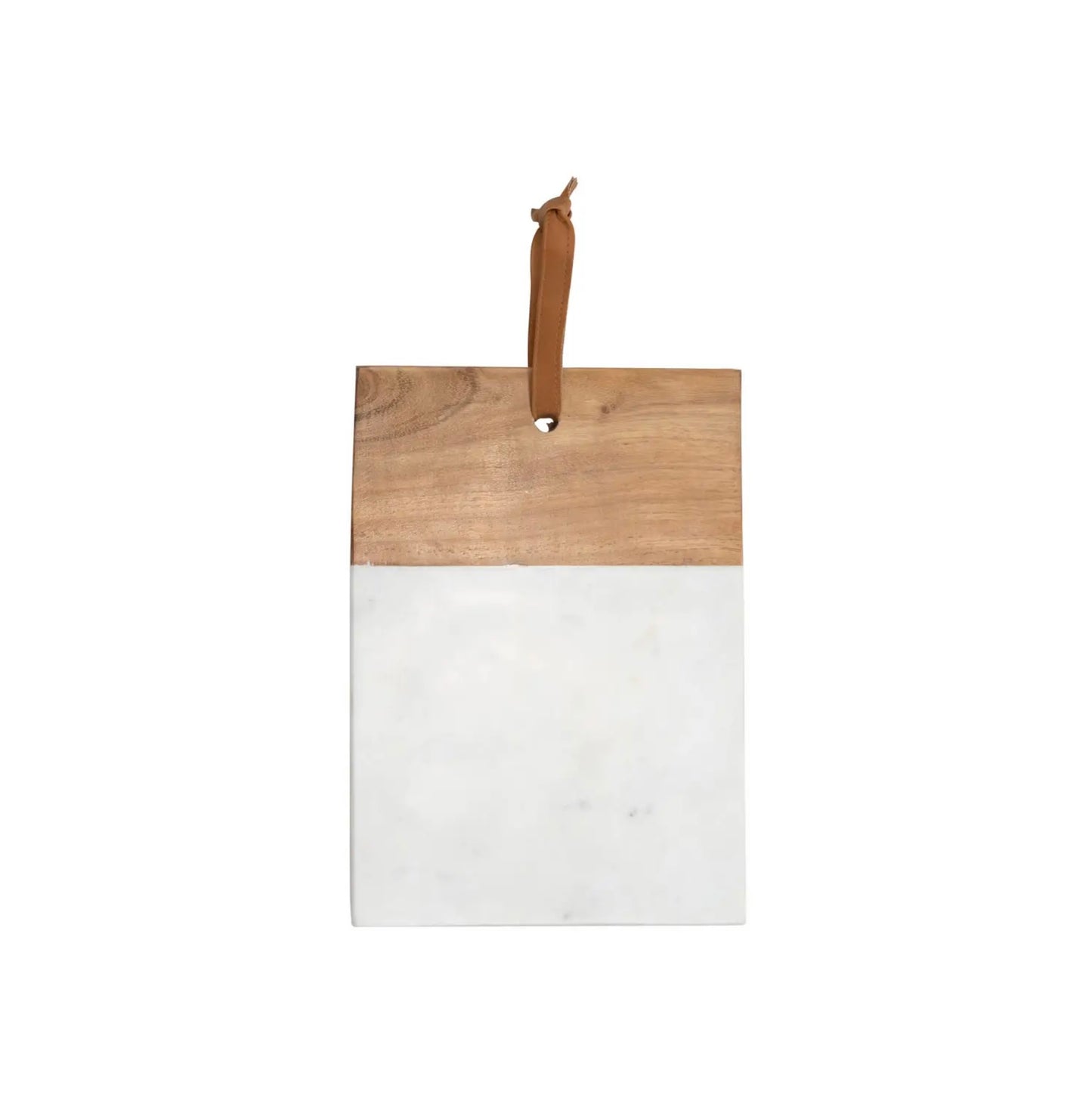 White Marble & Wood Cutting Board