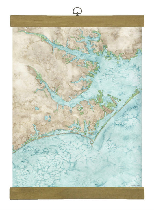 Coastal Water Color Map - Crystal Coast, North Carolina