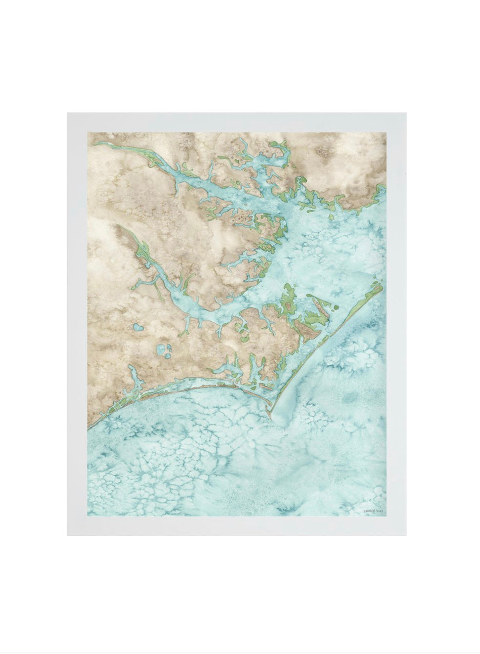 Coastal Water Color Map - Crystal Coast, North Carolina