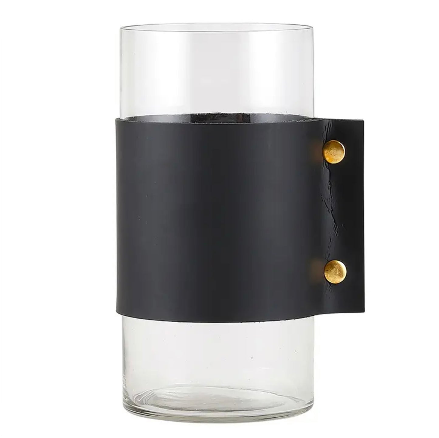 Hurricane Vase -Black leather cuff